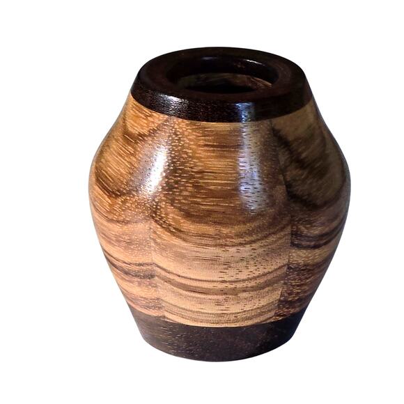 Handmade Toothpick Holder of Marquetry Pieced and Turned Wood - Picture 8 of 8